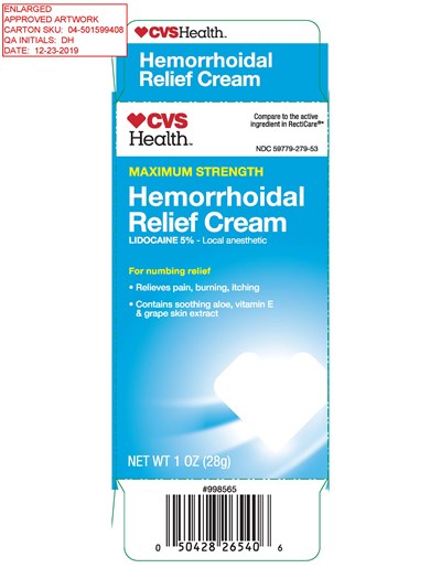 box front panel - CVS Health Maximum Strength Hemorrhoidal Relief Cream Box jpeg Page 2